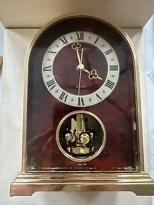 Vintage Gold Arch Seiko Quartz Anniversary Mantel Shelf Clock Working • $41.99