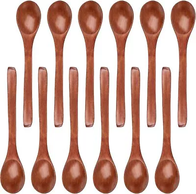 12PCS Small Wooden Spoons Mini Salt Spoons 5Inch 5 Inch Brown  • $13.99