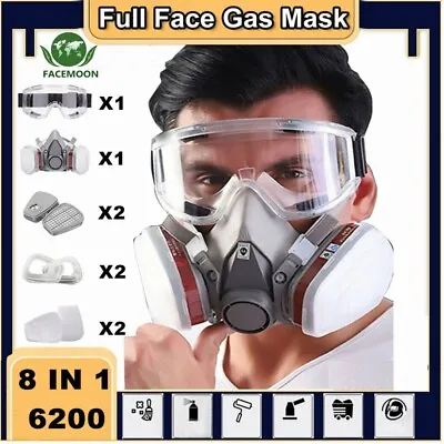 $26.39 • Buy 6200 Reusable Full Face Cover Respirator Mask Filter Cotton For Spray Paint Dust