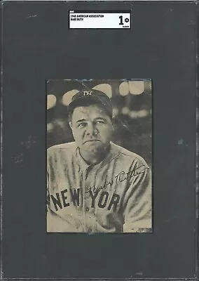 1948 Babe Ruth American Association Portrait Hof New York Yankees Sgc 1 Rare • $1500