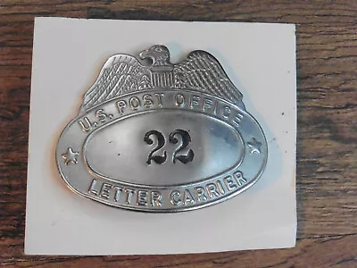 Vintage USPS US Post Office Mail Letter Carrier Metal Cap Badge #22 Hat • $1.99