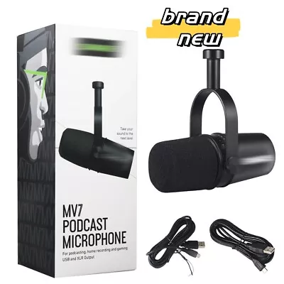 MV7 Cardioid Dynamic Vocal / Broadcast Microphone USB & XLR Outputs Black New • $138.99