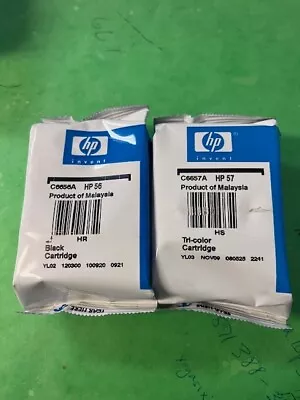 Lot Of 2 HP 56 57  Ink Cartridges ( Black & Tri-Color)  - No Box • $6.99