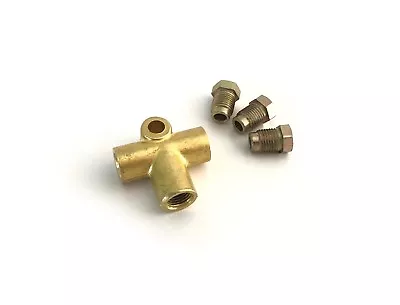 £5.19 • Buy 3 Way T Piece Brake M10 Tee 3/16  Pipe 10mm With 3 Male Nuts Short Union Metric