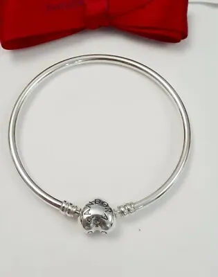 $69.95 • Buy New Authentic PANDORA Silver Moments Heart Bangle #596268 17cm...