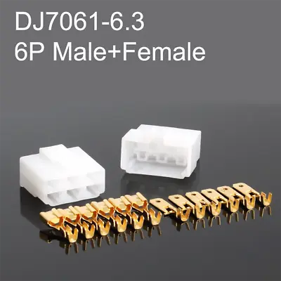 6P 6-Way Connector Automotive DJ7061-6.3 Male Female Auto Parts With Terminals • $2.88