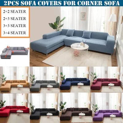 Stretch Sofa Cover Couch Recliner For L Shape Corner Sofa Slipcover Protector • $21.29