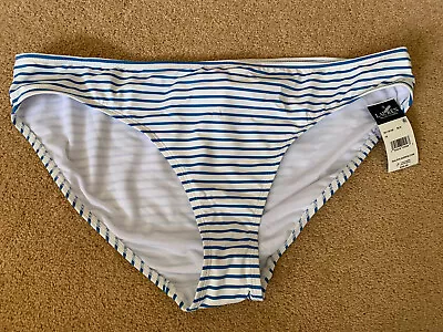 Ralph Lauren Breton Stripe Bikini Bottoms~white With Blue Stripe~US 16 UK20~BNWT • £15.99