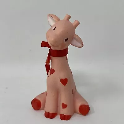 Vintage 1986 Hallmark Merry Miniature Pink Giraffe Valentine's Day Hearts • $25.95