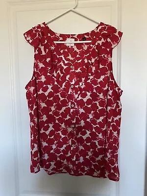 Cabi Rosy Top Women Size Large Wore Once Great Condition  Red And White • $4