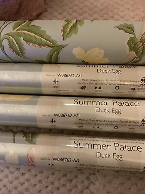 4 X Laura Ashley Summer Palace Pale Duck Egg Wallpaper • £100