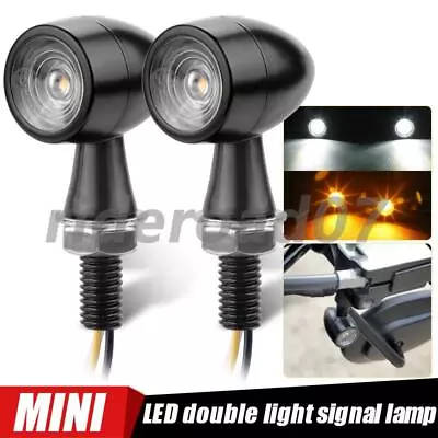 2X LED Motorcycle Bullet Mini Turn Signals Brake Light Blinker Amber Red Lamp US • $13.98