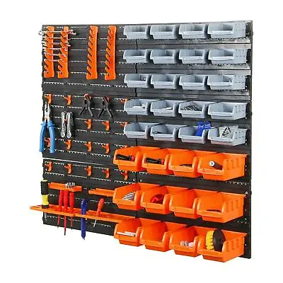 £32.90 • Buy 66pc Wall Mount Storage Organiser Bin Rack DIY Tool Bits Boxes Garage Workshop