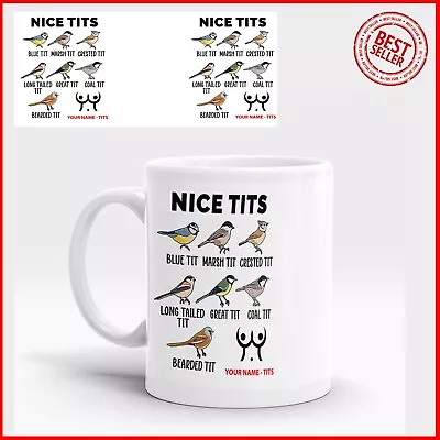 Personalised NICE T*TS  Cup Custom Design Name Text Logo Birthday • £8.99