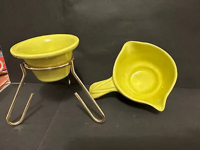 Miramar Of California Chartreuse Small Pour Bowl & Dish In Stand • $18