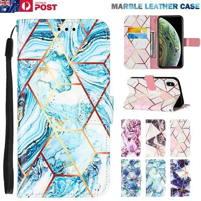 $13.99 • Buy For IPhone 13 12 Mini 11 Pro Max XS XR SE X 8/7 Marble Leather Wallet Case Cover