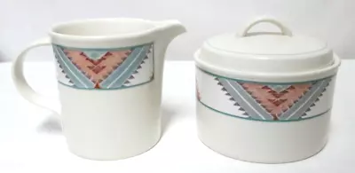 Mikasa Intaglio Santa Fe Vintage Sugar Bowl And Creamer Set Southwest Blanket • $33.74