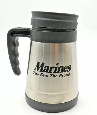 USMC Marines Black And Chrome Hot/cold Mug. • $22.50