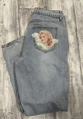 Rue 21 Angel Cherub High Waist Jeans Sz 14 Print Graphic • $17