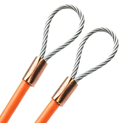 3/16  VINYL COATED STEEL CABLE LOOPS COPPER SLEEVE 1-75ft (Orange Purple Brown) • $34.75