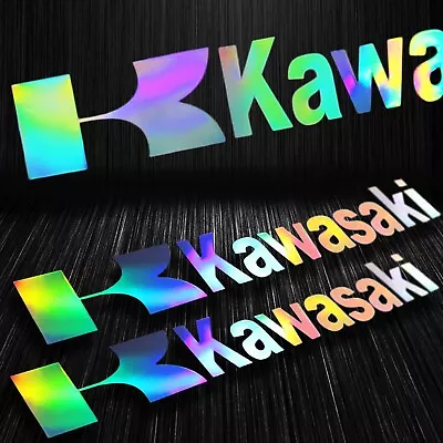 X2 8   Laser  Fuel Gas Tank Fender Decal Logo Vinyl Sticker Kawasaki Neo Chrome • $12.88