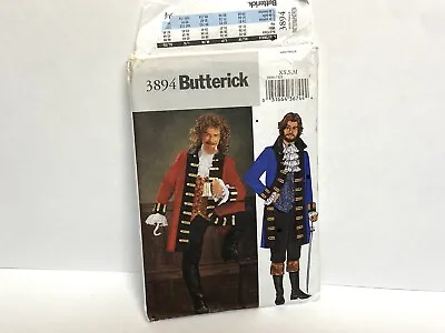 Butterick 3894 Mens Pirate Costume Sewing Pattern Sz XS-M Coat Pants Jacket • $6