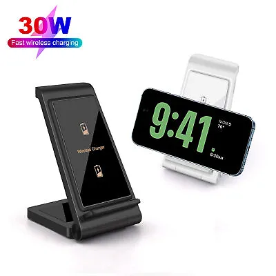 30W Wireless Charger Dock Fast Charging Stand For IPhone 15 Pro 14 Samsung S23+ • $11.98