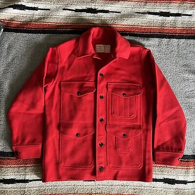 Filson Mackinaw Cruiser | Size Large | Made In USA | Vintage Scarlett Red • $299.90