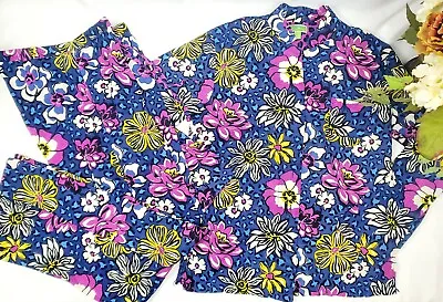 Vera Bradley Pajama Pants Set Sleepwear Womens M L Floral Long Sleeve Cotton • $21.99