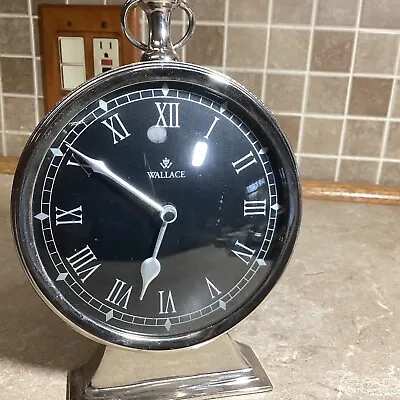 VINTAGE WALLACE SILVERSMITH POCKETWATCH CLOCK- 9” Tall -WORKING • $24.99