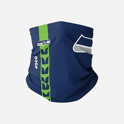 $10 • Buy Seattle Seahawks Big Logo On-Field 2 Ply Gaiter Scarf NFL Licensed By FOCO New