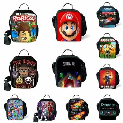 Boys Girl Super Mario Insulated Lunch Bag Outing School Bag Food Picnic Box UK • £8.92