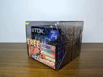 10 X TDK MiniDisc - MD74 - With Storage Case - New & Sealed • £49.99