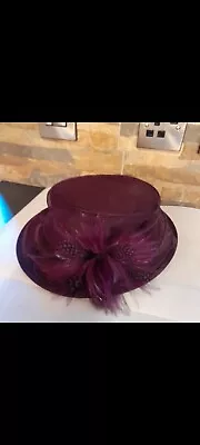 LadiesPurple Wedding/Special Occasion Hat By Failsworth With Decorative Feathers • £9.99