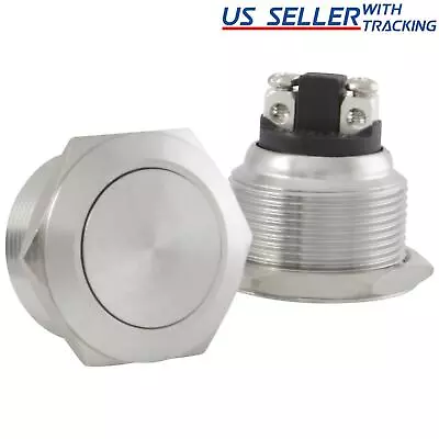 22mm Starter Switch / Boat Horn Momentary Push Button Stainless Steel Metal • $9.19