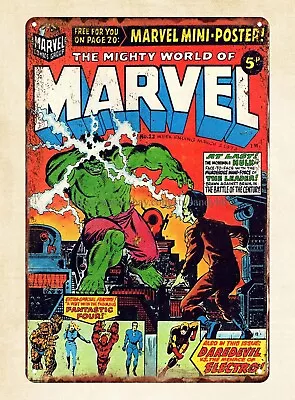$18.95 • Buy MIGHTY WORLD Of  Incredible Hulk Comics Metal Tin Sign Wall Art