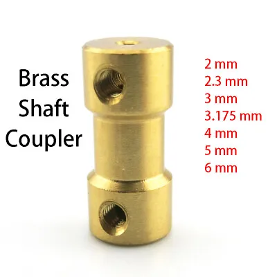 Brass Shaft Coupling Coupler Sleeve Rigid Joint Motor Connector Adapter 2mm-6mm • $2.49
