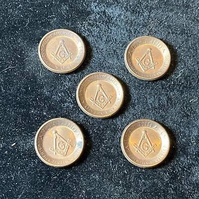 Vintage 1978 Masonic Free Masons Shriners Copper Penny Token One Cent Emblem LOT • $13.99