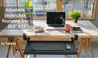 Under-Desk Keyboard Tray (with Tilt) 26.8”x11” Pull Out Keyboard And Mouse Tray • $59.95