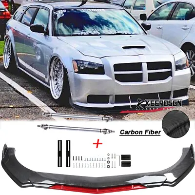 CARBON FIBER Front Bumper Lip Splitter Parts Strut Rods For Dodge Magnum RT SRT8 • $103.77