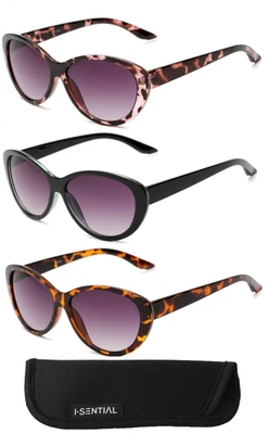 £9.99 • Buy Womens Ladies Tinted Reading Sunglasses With Case Black Brown Sun Reader UV400