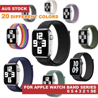 $7.39 • Buy Nylon Woven Band For Apple Watch Series 1 2 3 4 5 6 SE Sport Strap 38-40 42-44mm