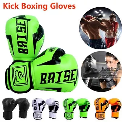 Boxing Sparring Gloves PU Leather Breathable Holes Punching Gloves  8 Oz 10 Oz • $23.91
