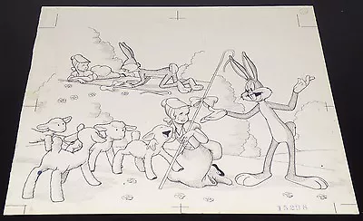 Bugs Bunny In Storyland 1949 Original Animation Cel Drawing Robert Bob Mckimson • $995
