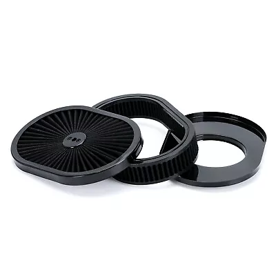 Washable Oval/Round Filter Flow Air Cleaner 12  X 2  For 5-1/8  Opening Carbs • $51.80