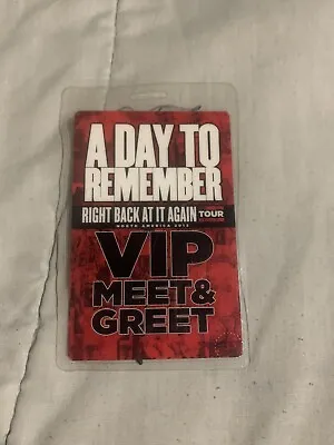 A Day To Remember Right Back At It Again Tour VIP Meet And Greet Laminate Signed • $250
