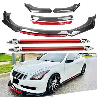 For Infiniti G37 Sedan Front Bumper Lips Splitter Spoiler Body Carbon Fiber Rods • $69.99