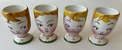 Vintage MCM Figural Anthropomorphic Egg Cups (set Of 4) • $44.99
