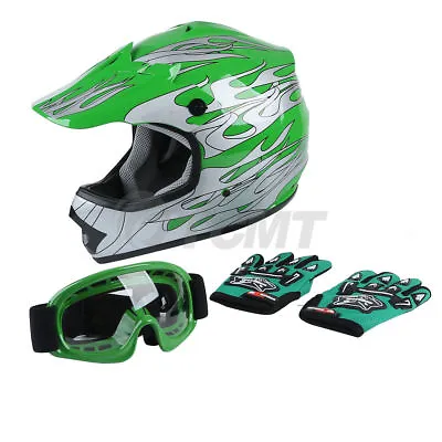 Youth Kids Motocross Helmet Child DOT ATV UTV MX OffRoad Goggles+Gloves 6 Colors • $42.99