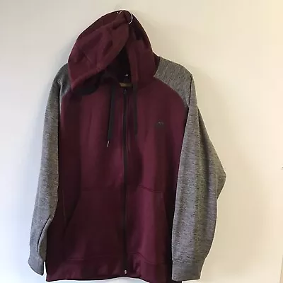 Adidas Climawarm Hoodie Mens Extra Large Maroon/Gray ￼Sweatshirt Full Zip Jacket • $30